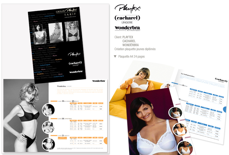playtex wonderbra cacharel plaquette